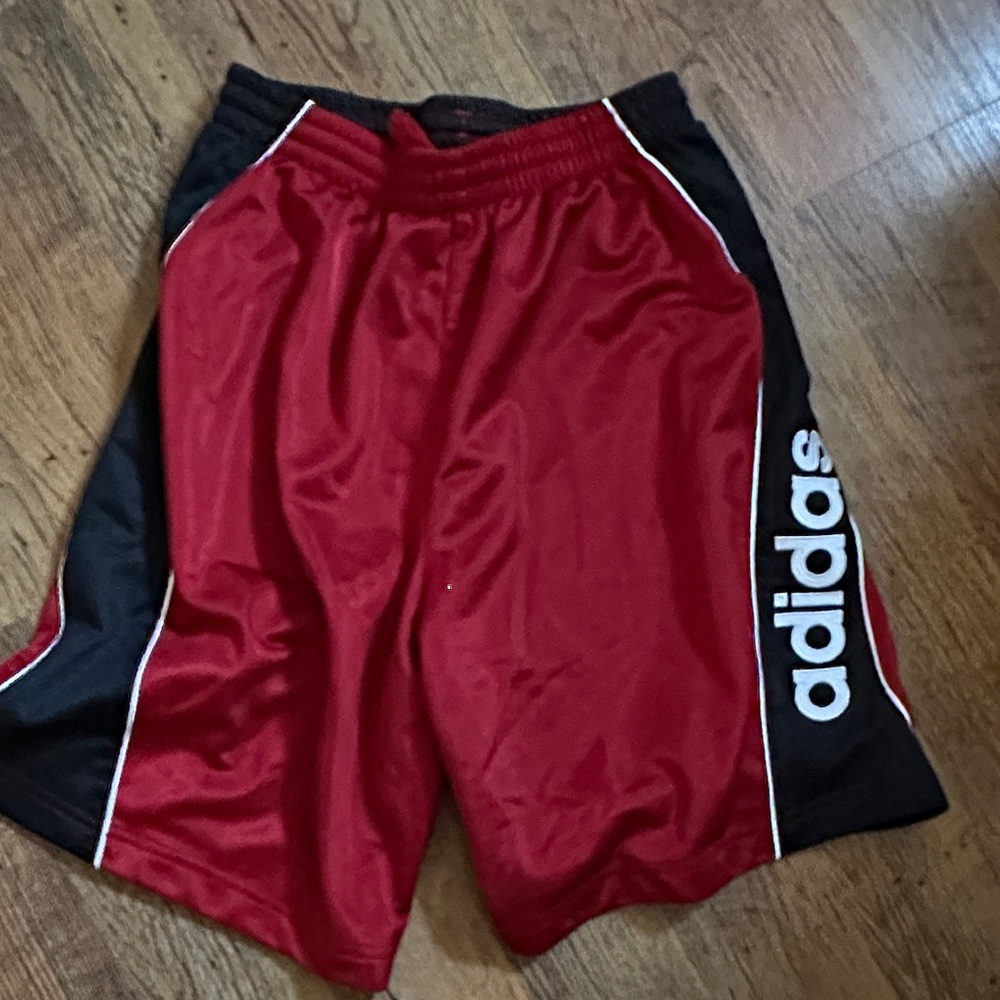 Adidas Men's Athletic Shorts in Red and Black